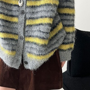 border over knit cardigan J00080