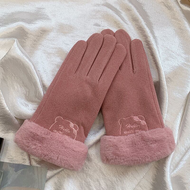 グローブ レディースウィンター レッド 刺繍 大人ガーリー スウィート キュート カジュアル 冬物 ブラック・アイド・ピーズ6258834749