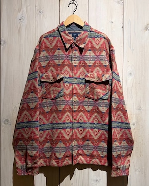 【a.k.a.C.a.k.a vintage】“J.CREW” Beautiful Native Pattern Vintage  Jacquard Shirt Jacket