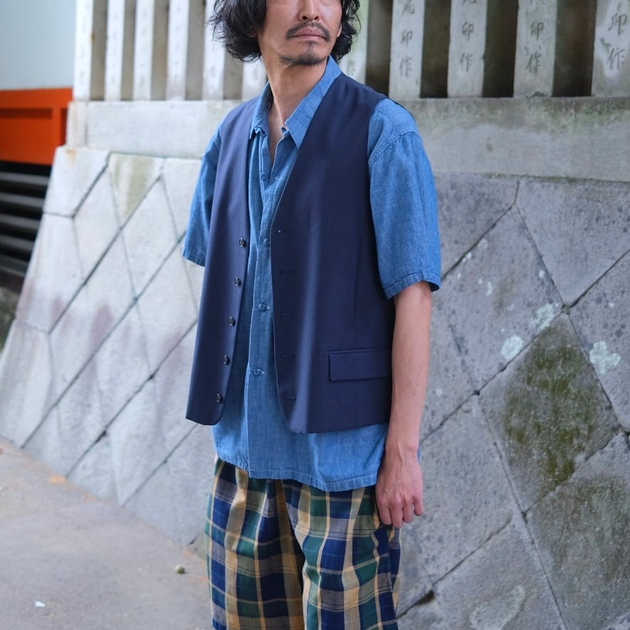 KENNETH FIELD(ケネスフィールド) /IRON VEST RIPSTOP-NAVY-(26SS-14