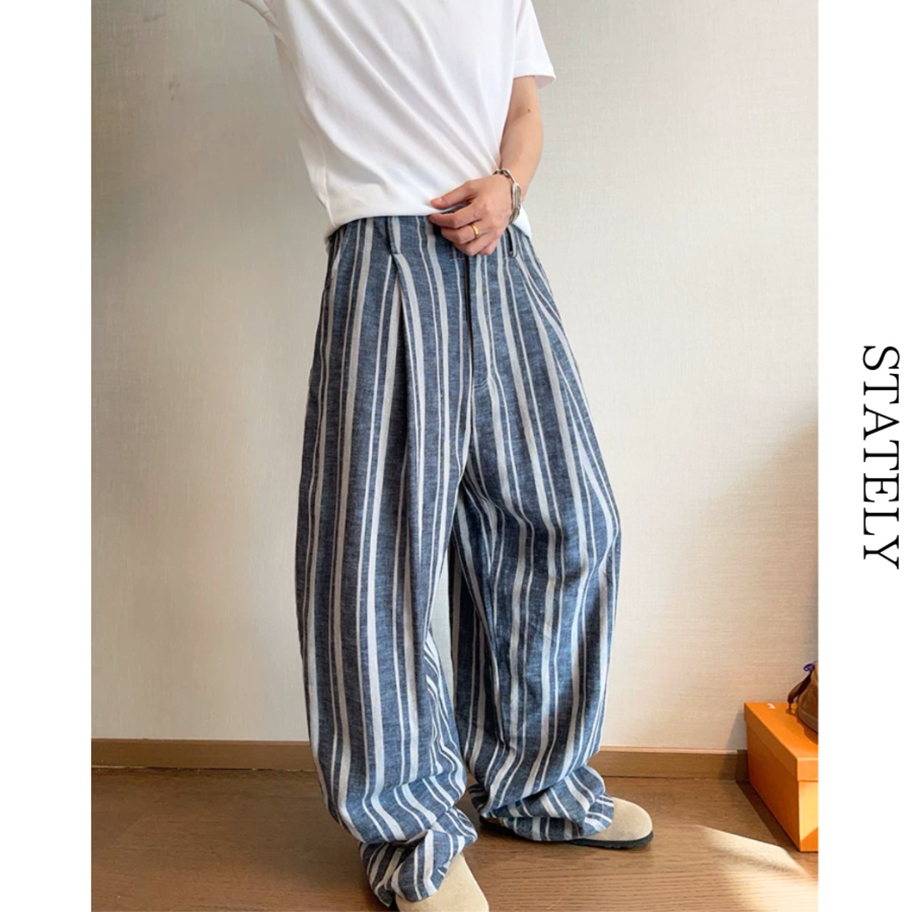 Urban Stripe ワイドスラックス_B195・画像2