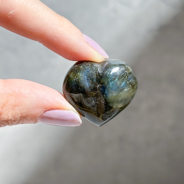 ぷっくり♡ラブラドライト ハート31◇ Labradorite ◇天然石・鉱物・パワーストーン