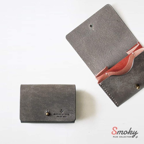 【限定色】財布を持たない人の小銭入れ【グレー×優しめピンク】Smoky+（在庫あり）