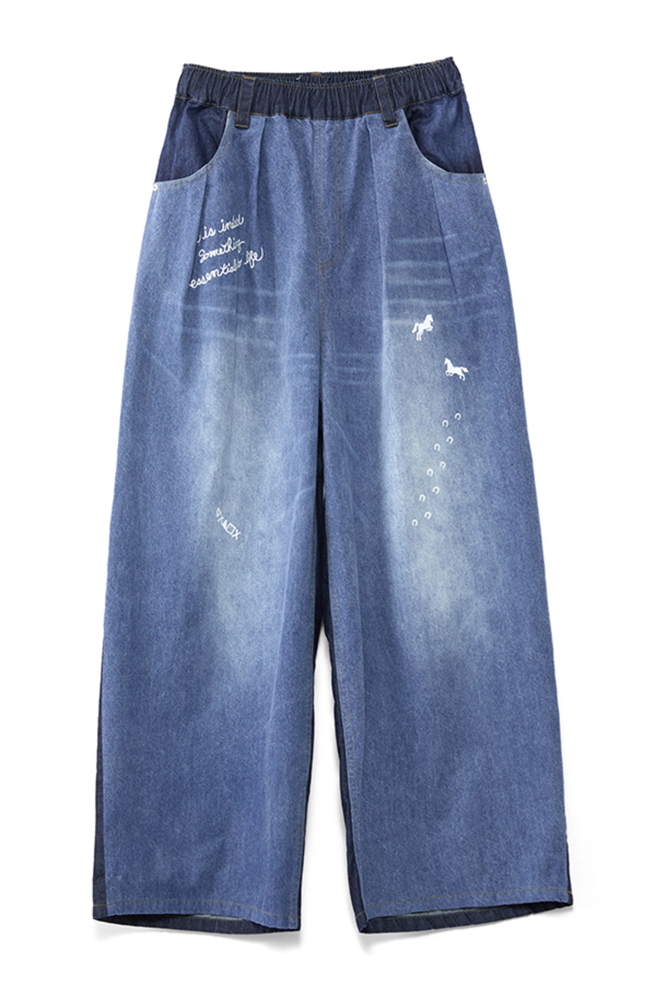 アウラアイラ AULA AILA GRAFFITI DENIM PANTS