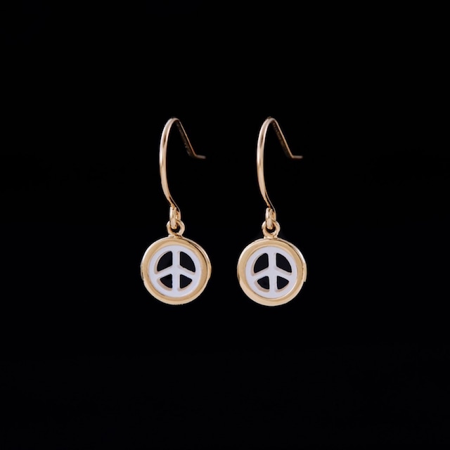 PEACE SHELL GOLD EARRINGS