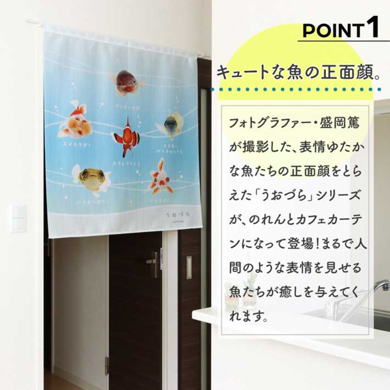 【受注生産】のれん うおづらセレクション 幅85ｘ丈90cm　99729