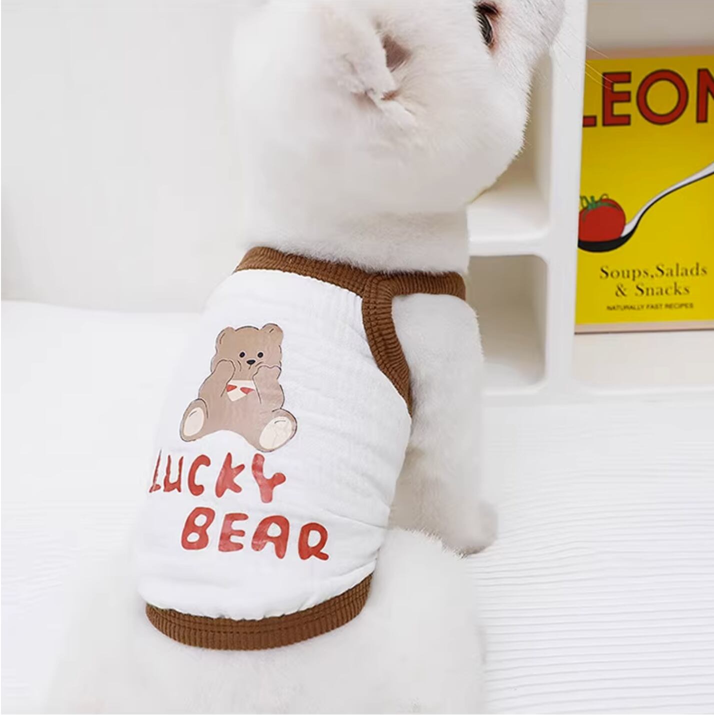 ドッグ 犬 中型犬 小型犬 フレブル チワワ パグ ヨークシャテリア Mダックス ヨークシャー ドッグウェア 室内着 パジャマ エプロン タンクトップ タイト スリム 細身 ストレート クマ アニマル パイピング かわいい シンプル カジュアル おしゃれ レトロ ラフ 個性的 主役級 存在感 ラブリー キュート ガーリー 春 夏 秋 冬 オールシーズン ロングシーズン シーズンレス 男の子 女の子 成犬 子ども お出かけ お泊まり アウトドア キャンプ リゾート 旅行 海 プール 休日 バカンス 朝 散歩