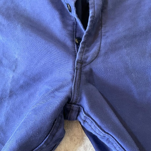50-60s フレンチワーク モールスキン ブルー パンツ W30 詳細写真4