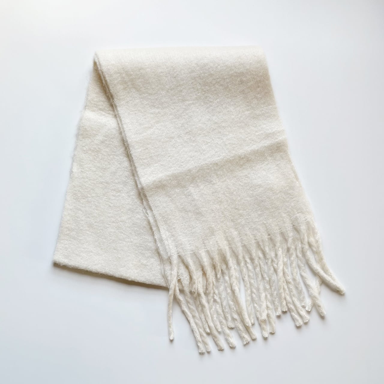 Brushed fabric stole (ivory)