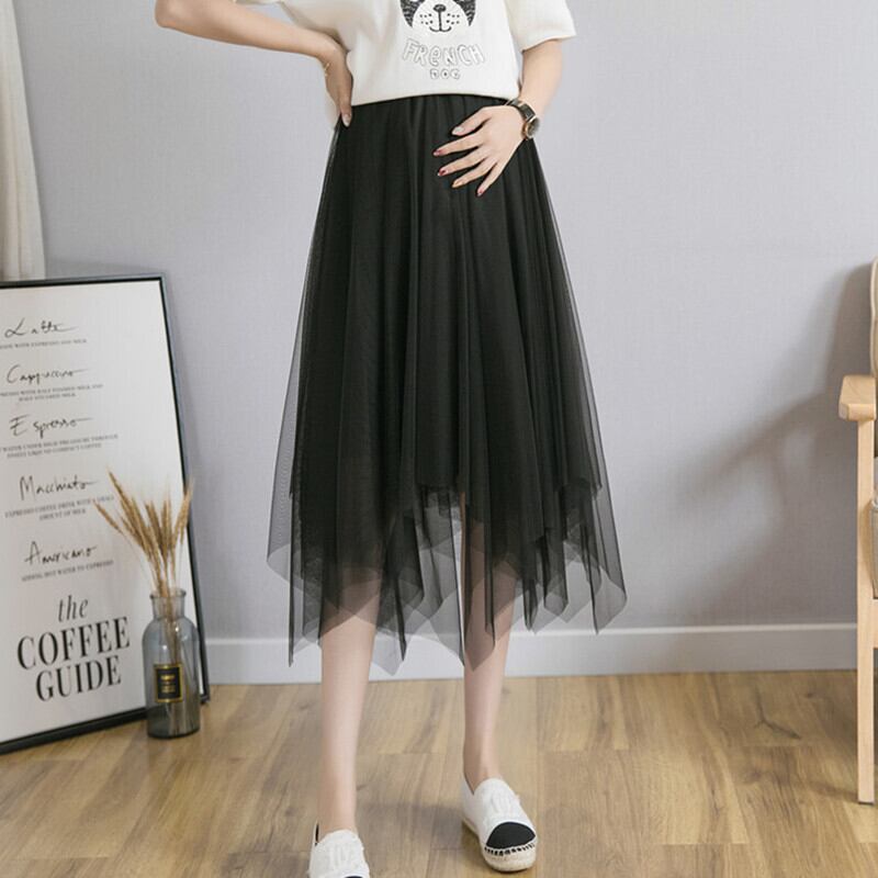 【新作】【送料無料】 マタニティスカート2020年の春と夏のマタニティスカートは中くらいの長さの不規則な妖精ガーゼマタニティスカートです スプリング 春物 サマー 夏物 AL expec385594109820