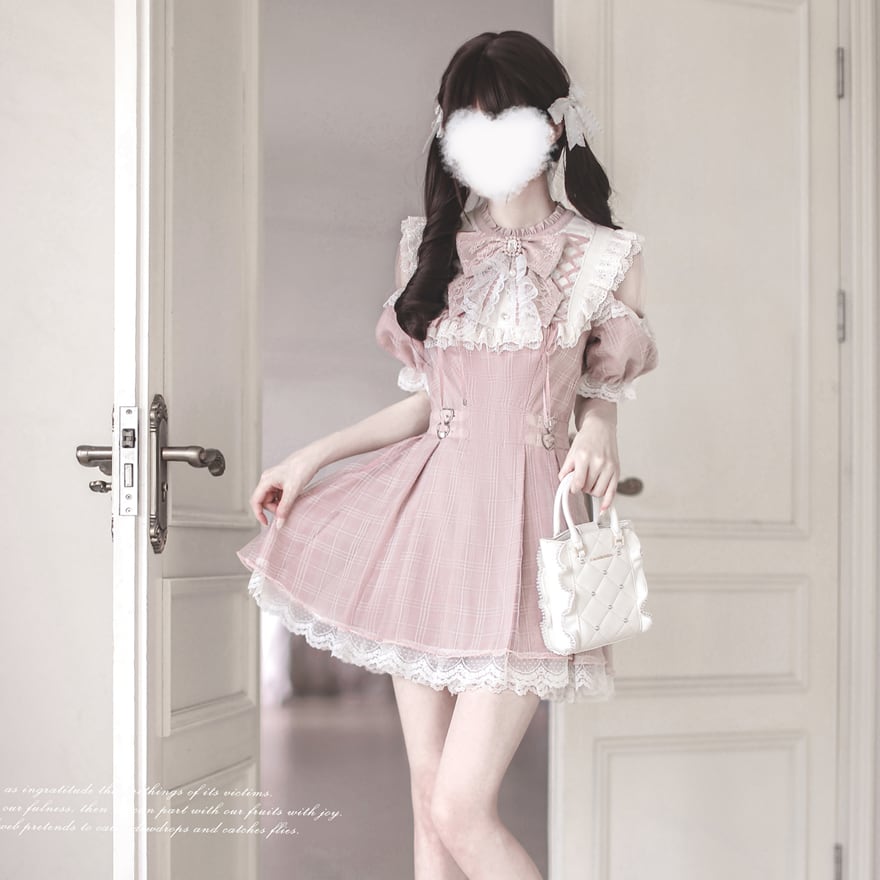 量産型 ロリィタ ワンピース フリル ふんわり クラロリ 控えめ 胡桃木 JKファッション