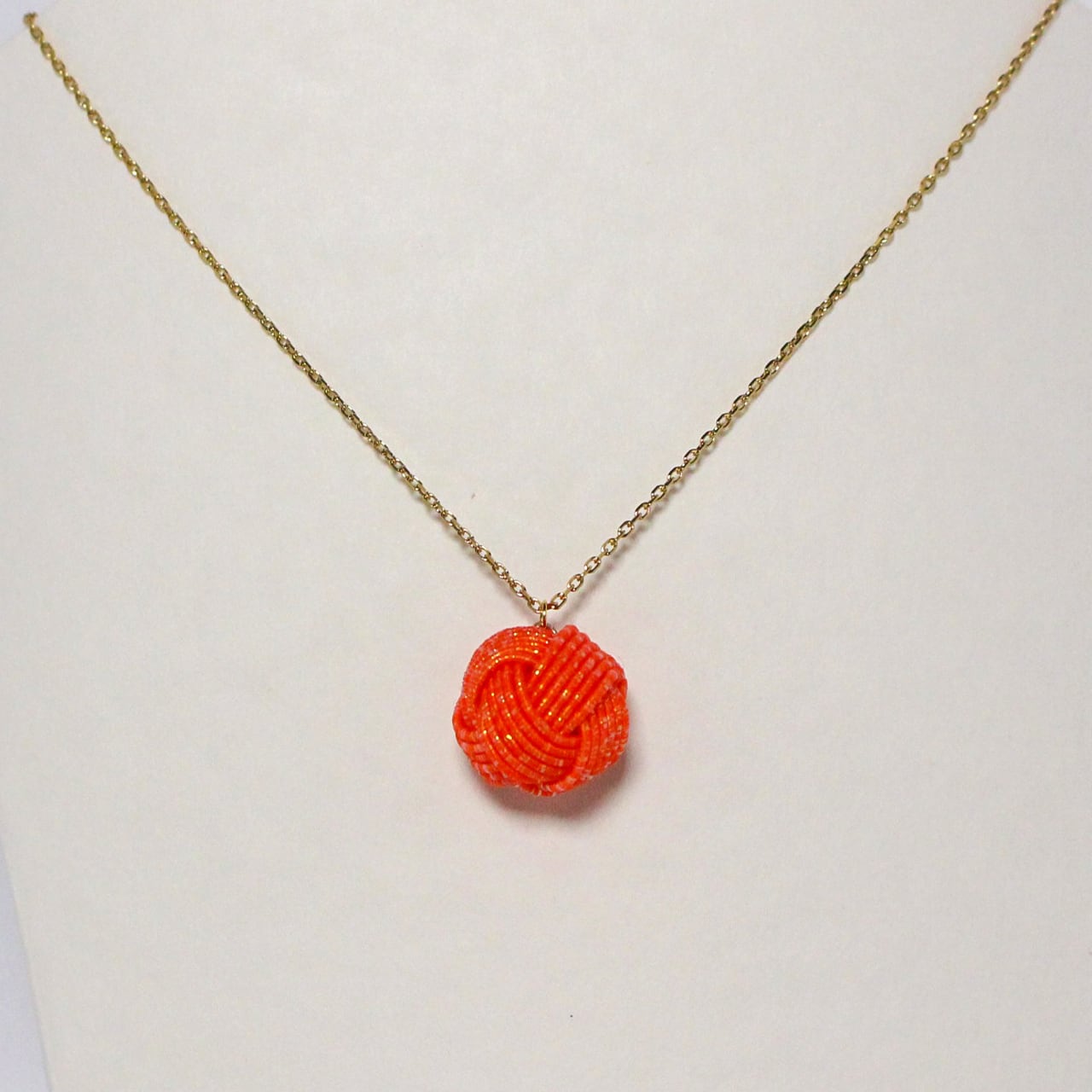 水引パール ネックレス オレンジ サージカルステンレス | 紙単衣