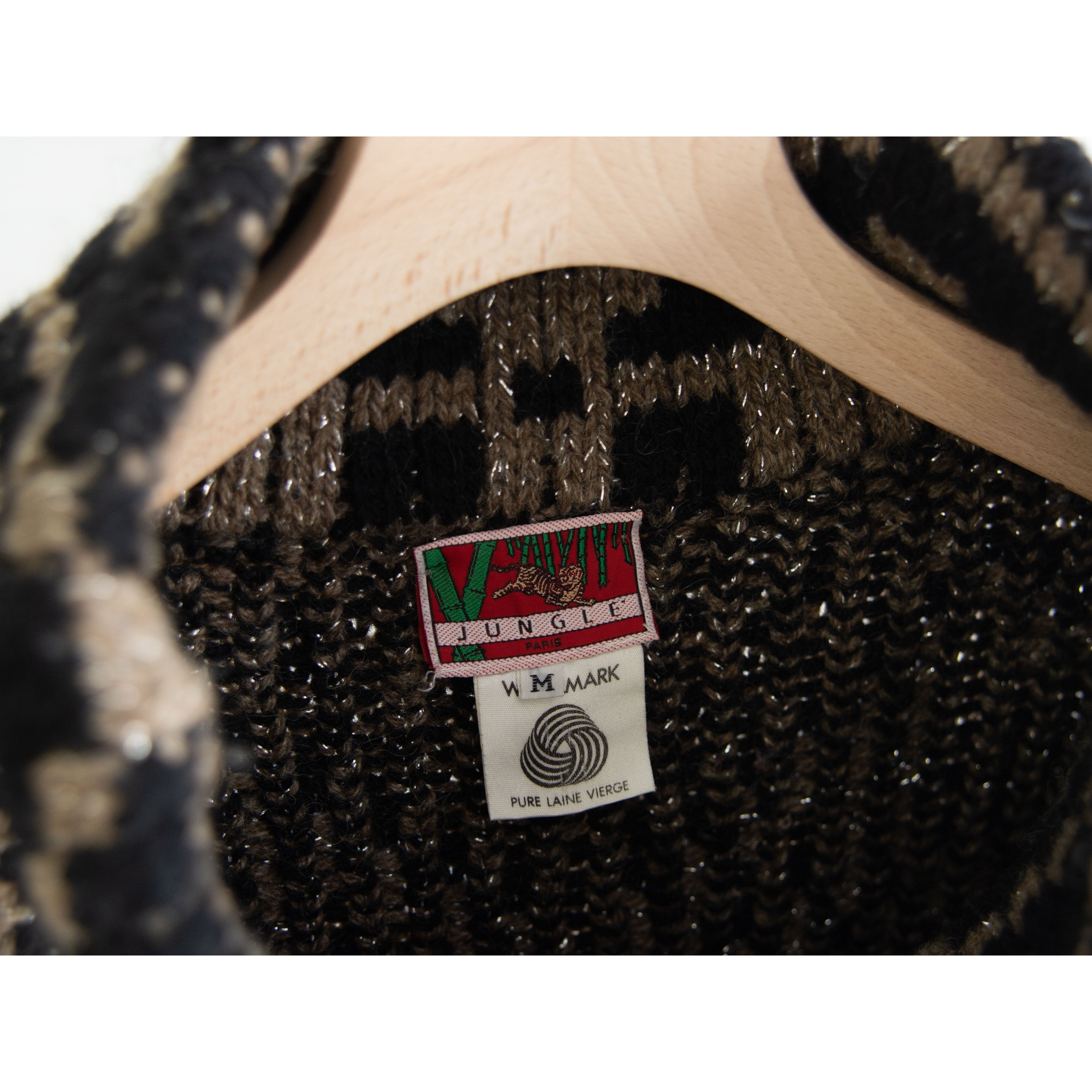 【KENZO JUNGLE】Made in France 80's oversized high neck snow pattern sweater（ケンゾージャングル フランス製 雪柄ハイネックセーター オーバーサイズニット）10d