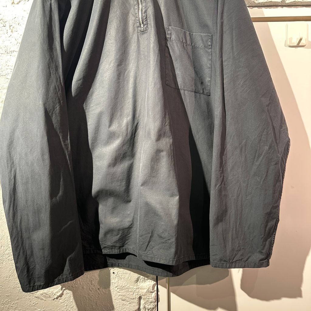 HERMES エルメス Half Zip No Collar Shirt ノーカラーシャツ ブラック