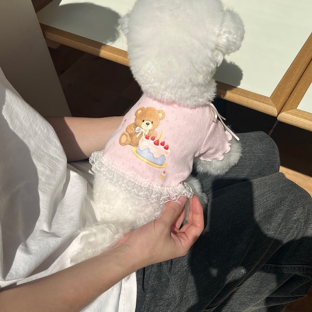 【予約】[Hi yeboo] cici bear tee (pink)