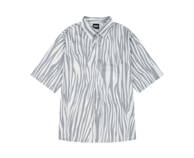 【韓国ファッション】ゼブラ 半袖シャツ カジュアルシャツ