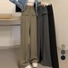 【日本倉庫即納】 ワイドパンツ ハイウエストスラックス脚長