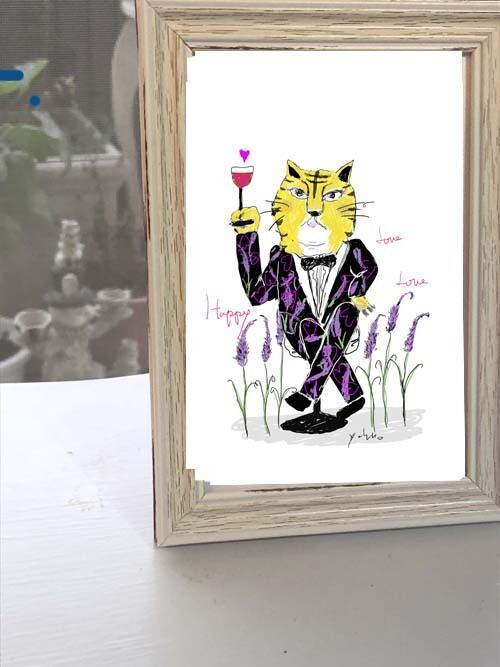 8月15日トラノオ 花言葉真っ直ぐ前をむいてゆきましょう Yoshiko Wakabayashi 押花 イラストショップ