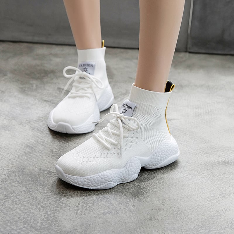 ソックススニーカー ハイカット シューレース 4cm 韓国 ソックススニーカー ハイカット シューレース 4cm 韓国