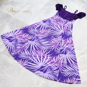 フラダンス 衣装 ワンピース ドレス CCファッション パープル系 CC Fashions ハワイ製 ベロア キャミソールドレス ワントーン かわいい 上品 きれい 華やか 鮮やか 紫 ダンス衣装 レディース ハワイアン アロハ フラ ダンス レッスン 練習