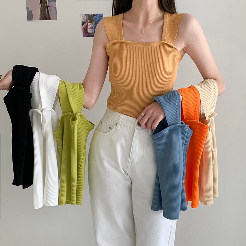 ノースリーブレディースショートシャツ オータムウィンターニットサーマルトップス 秋物 冬物 YY-ファッション26327587297