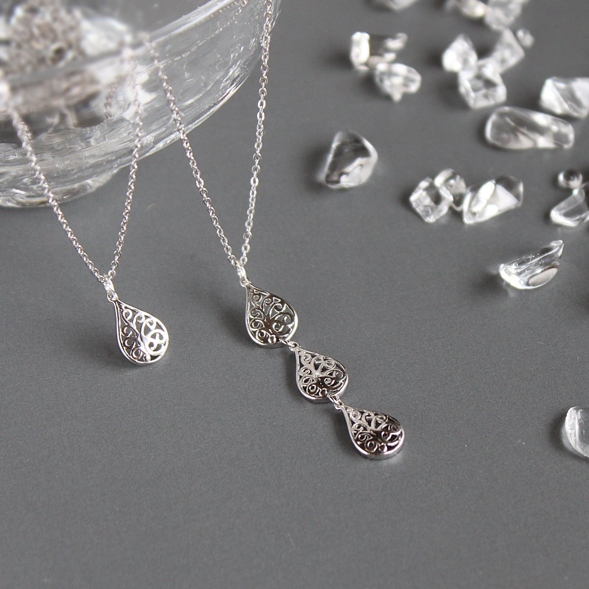 SLV925｜氷の雫ネックレス｜選べる！長さ＆デザイン | Bear's Jewelry