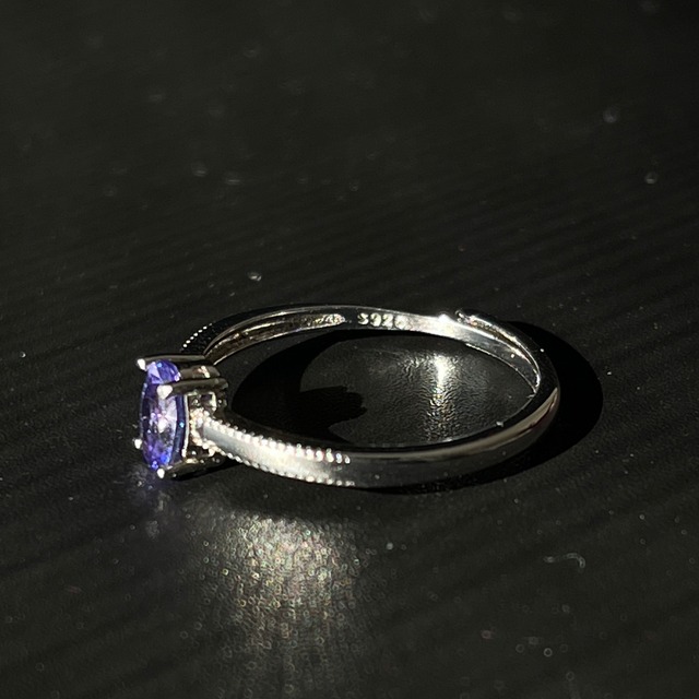S925 タンザナイト リング｜オーバルカット｜フリーサイズ｜シルバーリング