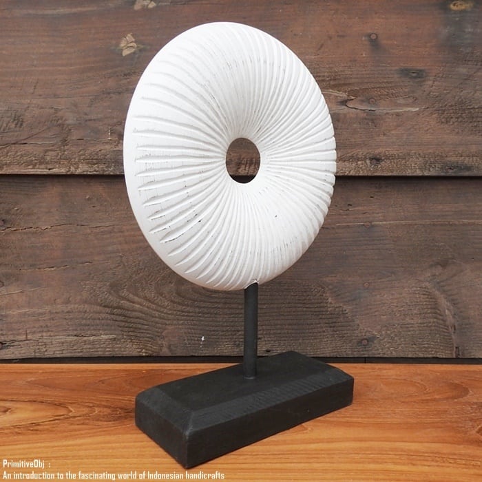 アジアンテイスト オブジェ [海] 35cm 木製装飾 ホワイトウォッシュ