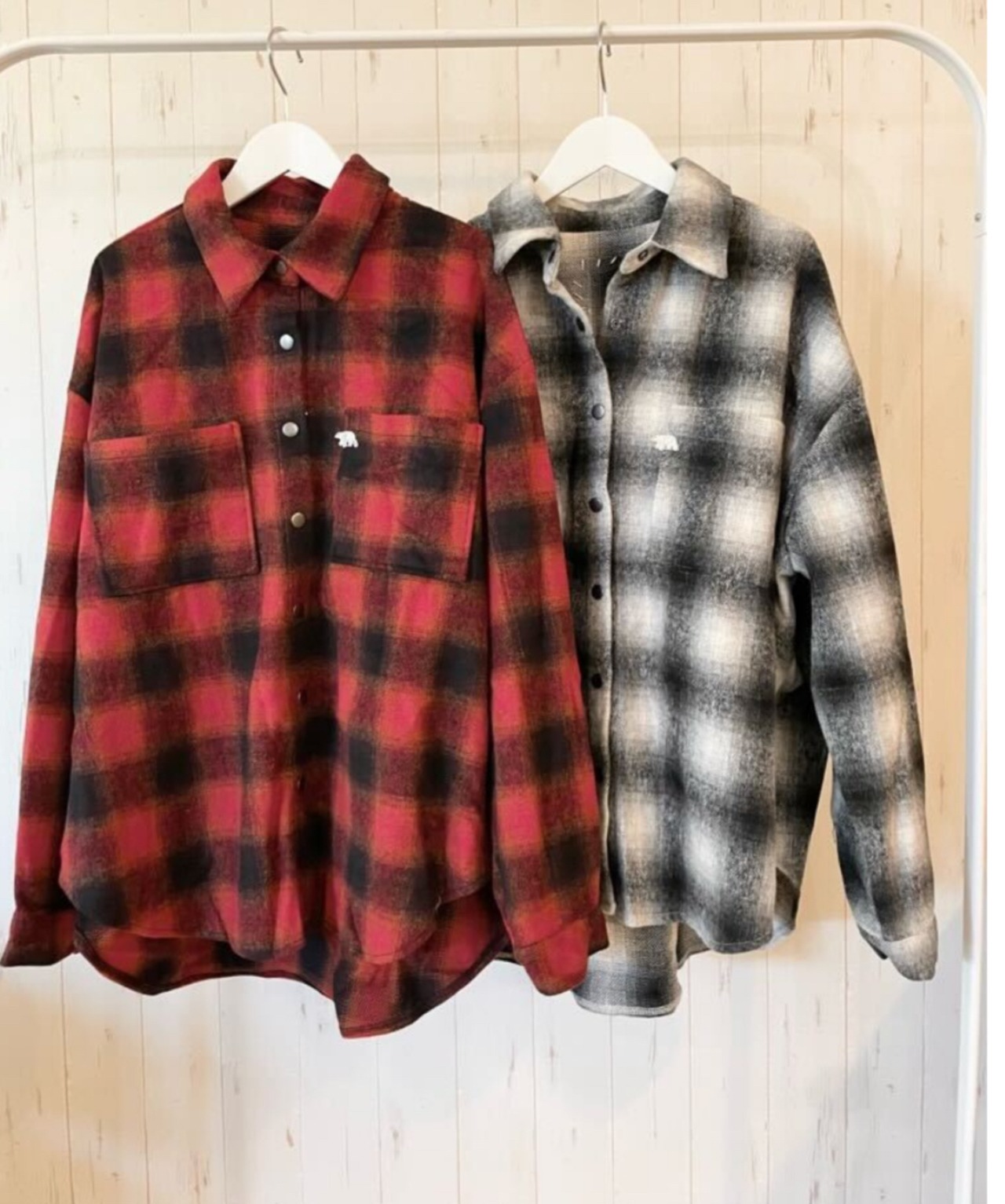 ルスポレ　オンブレチェックシャツジャケット　25317070