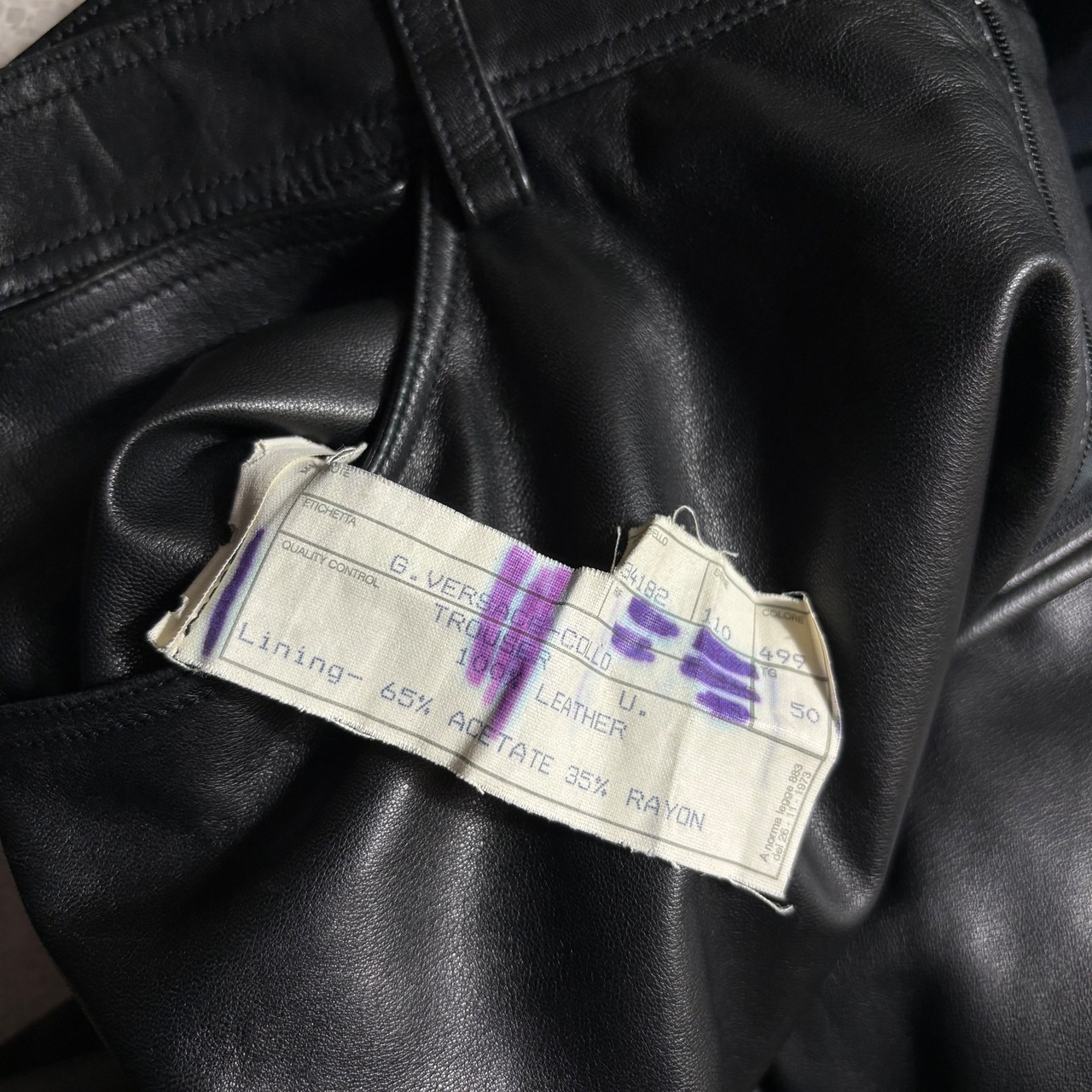 vintage GIANNI VERSACE black leather pants