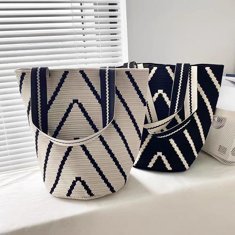 striped large capacity bag W00156