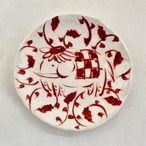 志野赤絵象唐草丸小皿【榛澤宏】
