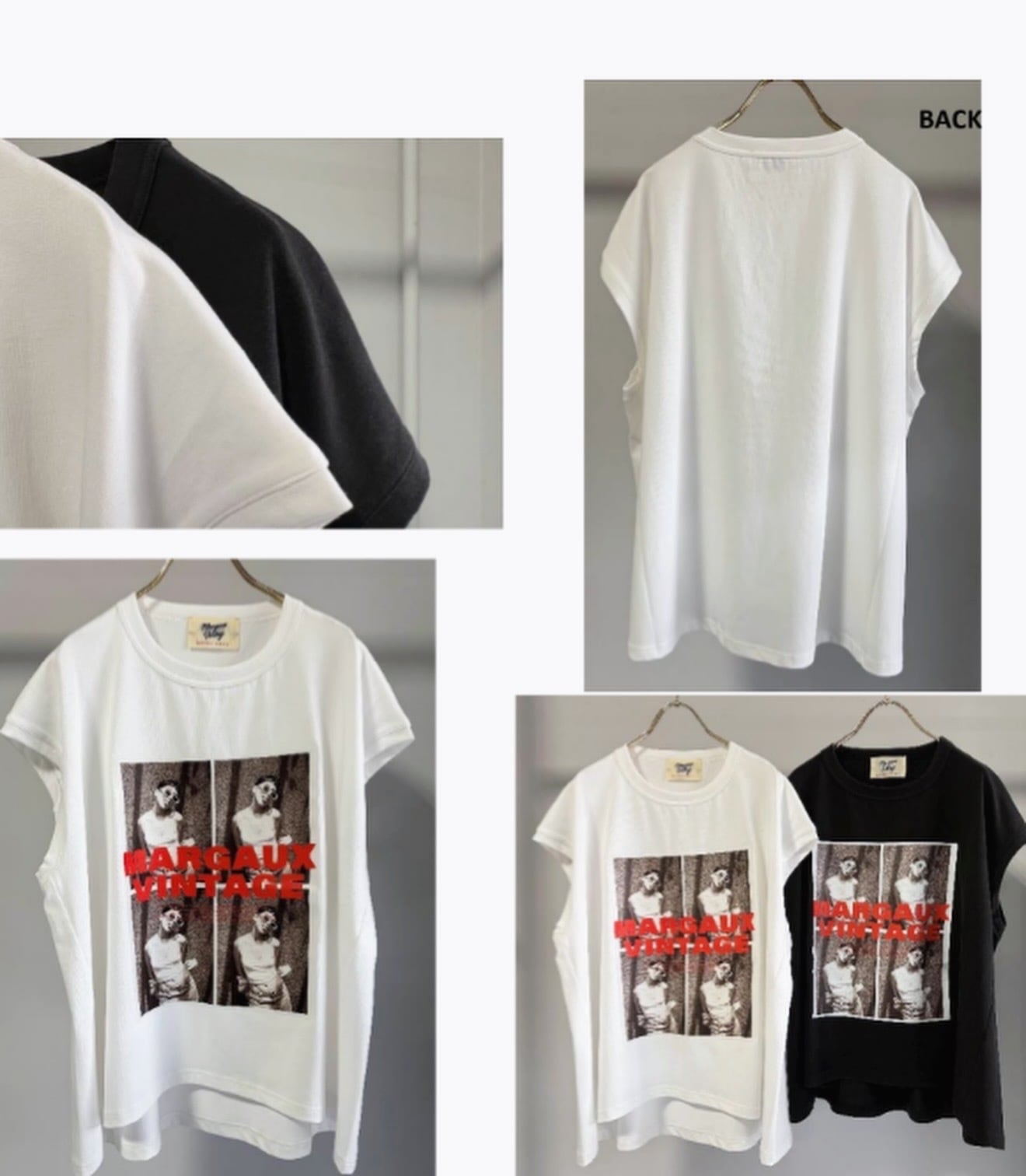 マルゴビンテージ MARGAUX VINTAGE 転写プリント ノースリーブTEE