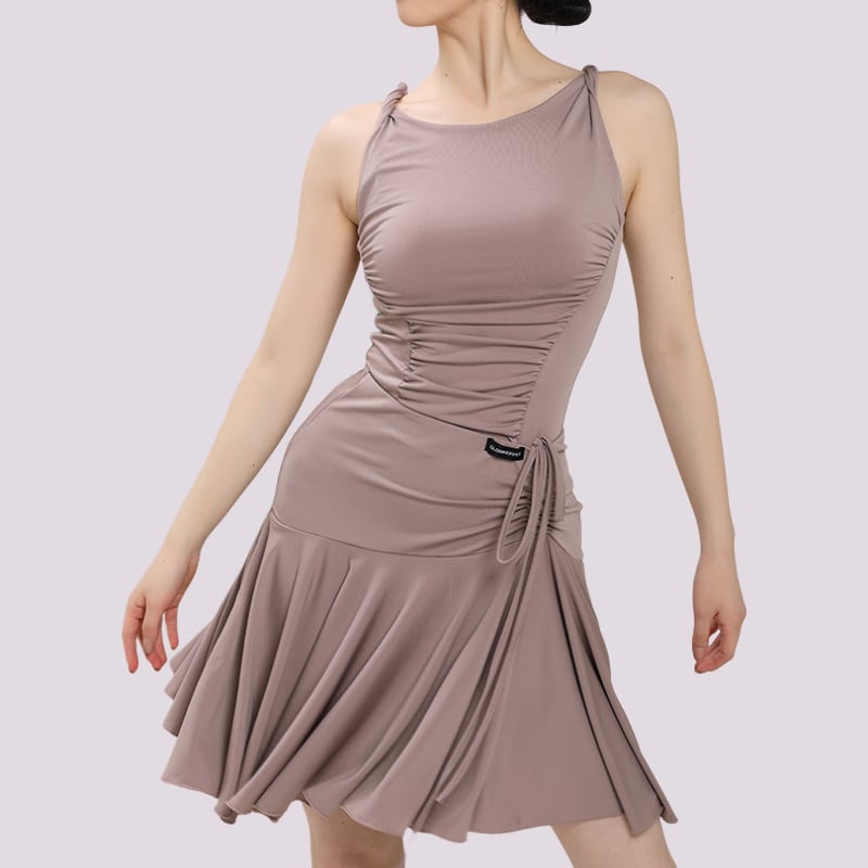 シャーリングデザイン ドローストリング トップス&フレアースカートSET 2col D00343