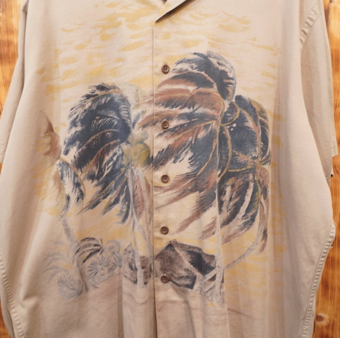 90s ralphlauren オープンカラーシャツ XXL/vintage camp パームツリー
