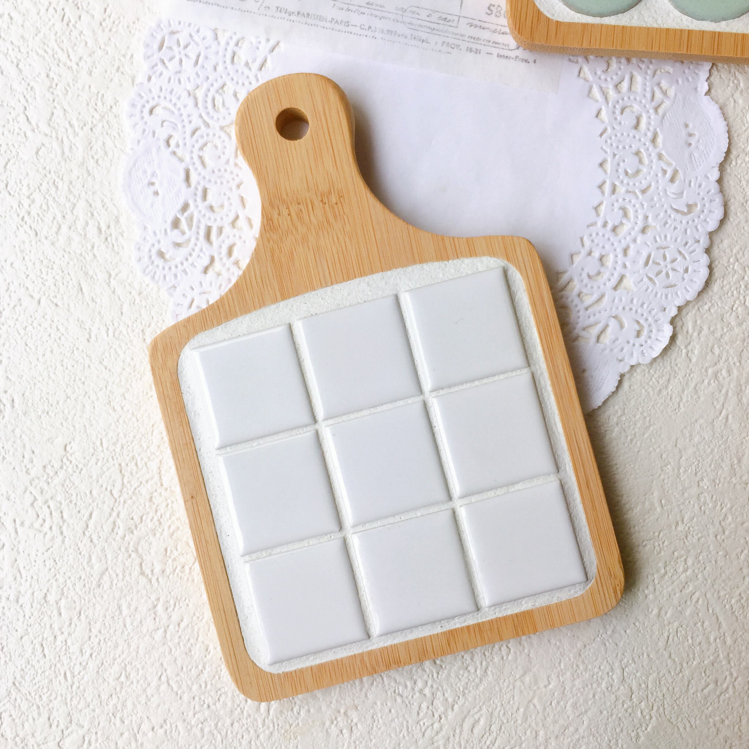 確認( ˶ˆ꒳ˆ˵ )四角皿(中)♡コースター♡オーダー受け付け コースター THE COASTER ザ タイル製 ホワイト 四角 スクエア