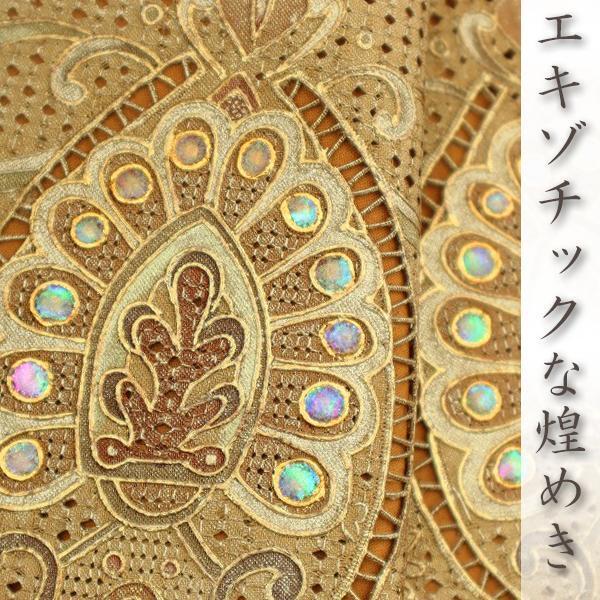 ラグジュアリーに煌めく【螺鈿】 三大刺繍【蘇州・スワトウ・相良刺繍】 美品の袋帯〈銀座 一凛〉