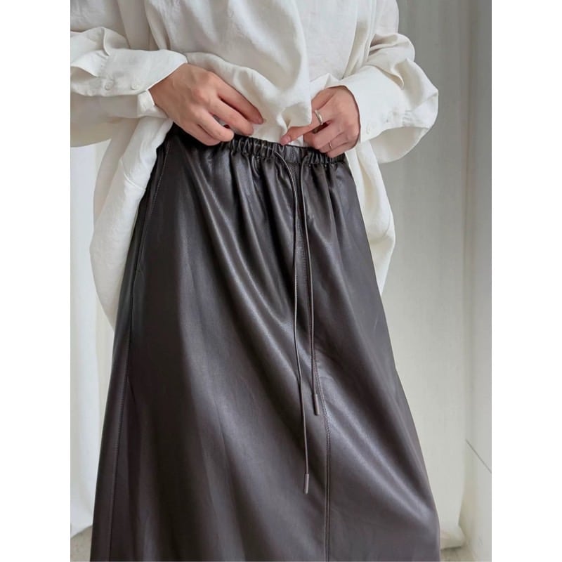あしゅりー様 faux leather easy skirt 101619 | toujouage
