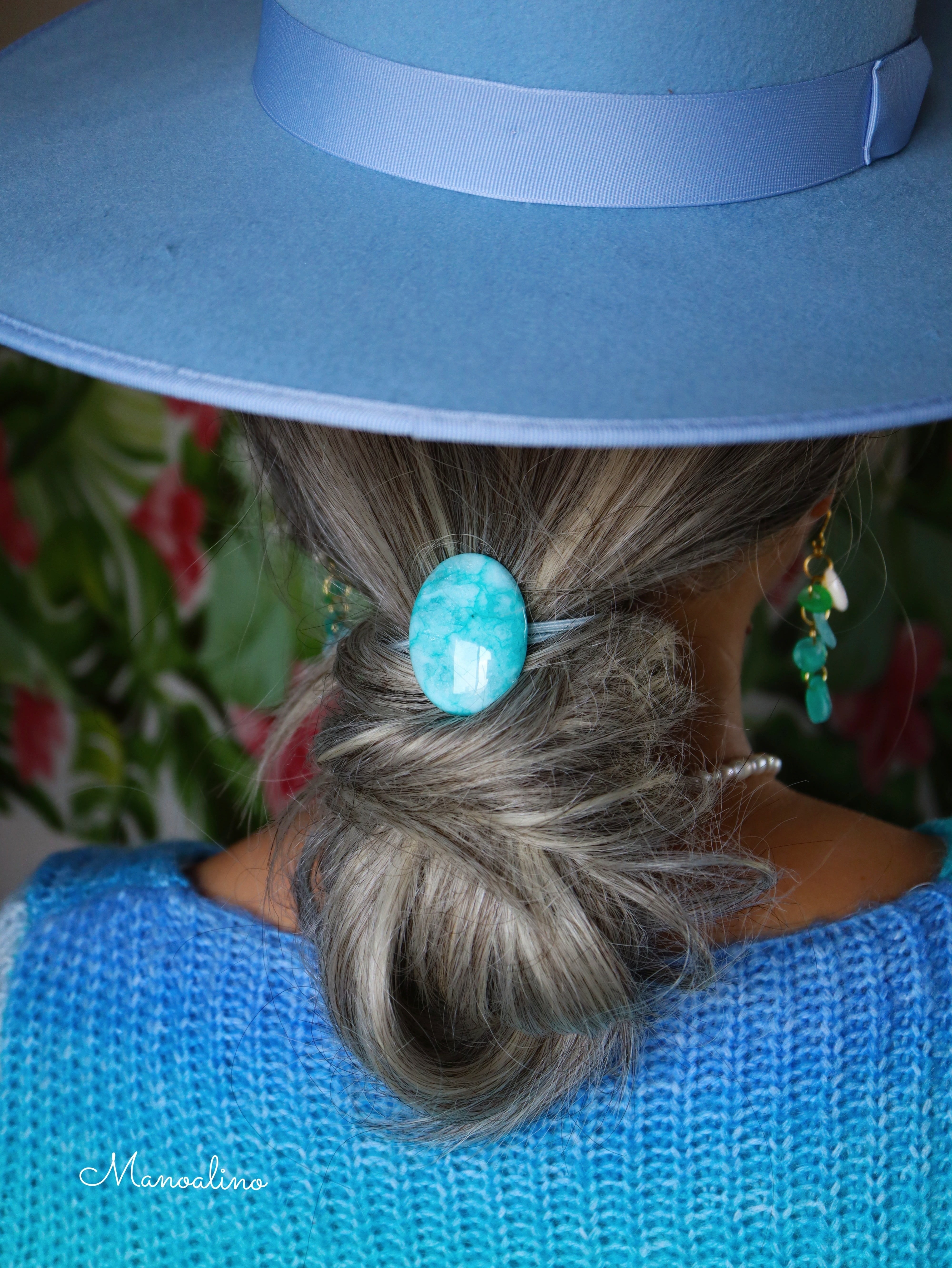 Amazonite hair accessory(アマゾナイトヘアゴム) | Manoalino