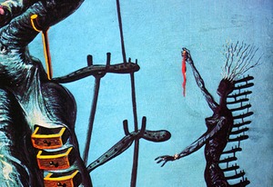 サルバドール・ダリ「燃えるキリン」作品証明書・展示用フック・限定375部エディション付複製画ジークレ