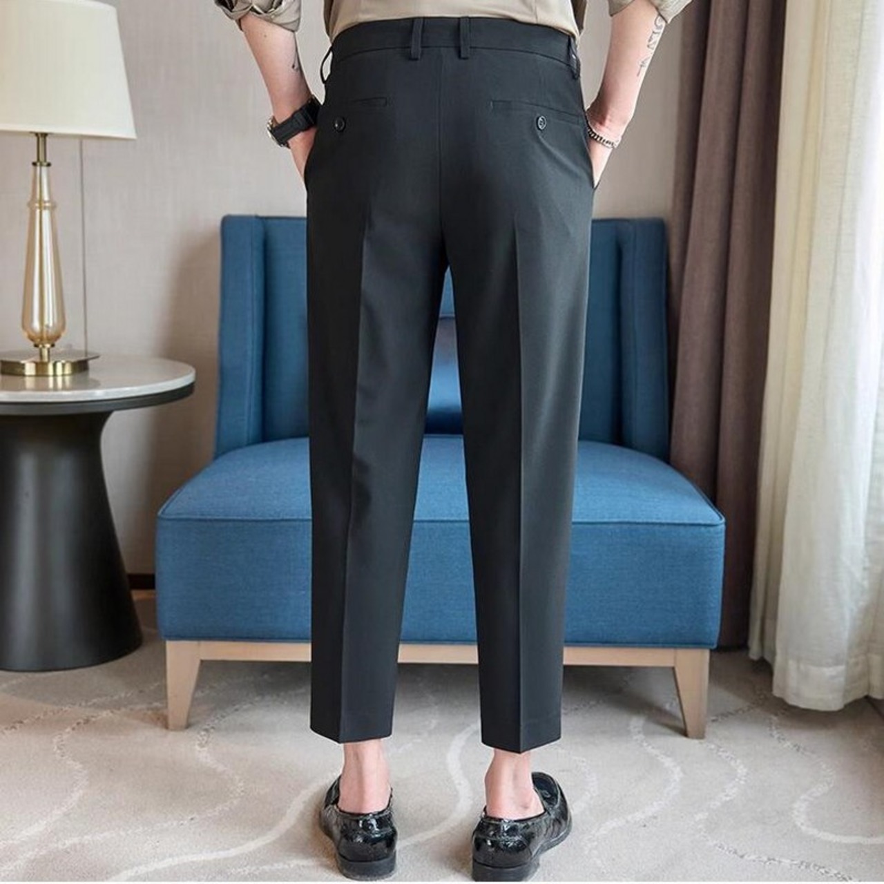 slim straight suit pants 00354