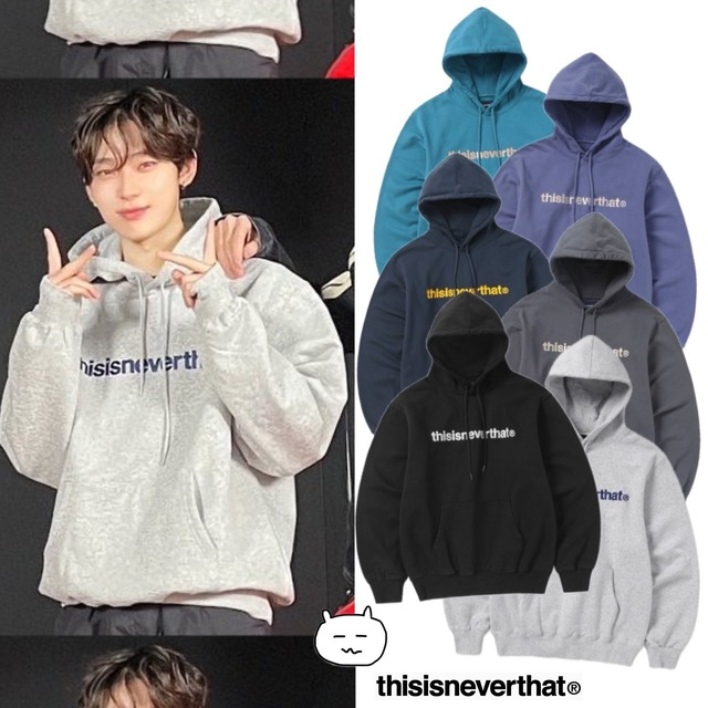 ★ENHYPEN ソヌ 着用！！【thisisneverthat】 T-Logo Hoodie - 6color