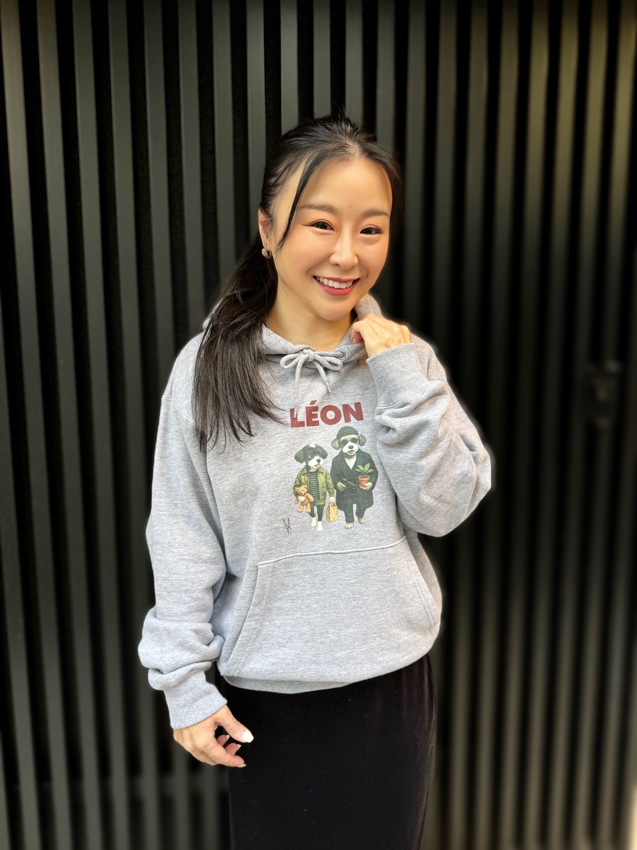 男女兼用　フーディープルオーバーLEONoriginal　グレー　150〜4XL