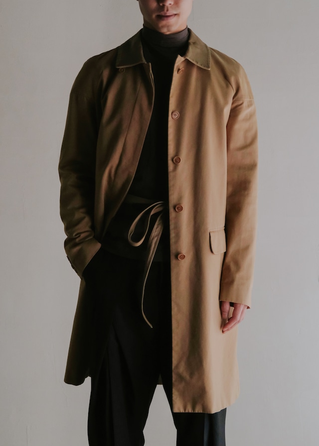 HELMUT LANG 00AW chest strap leather collar balmacaan coat