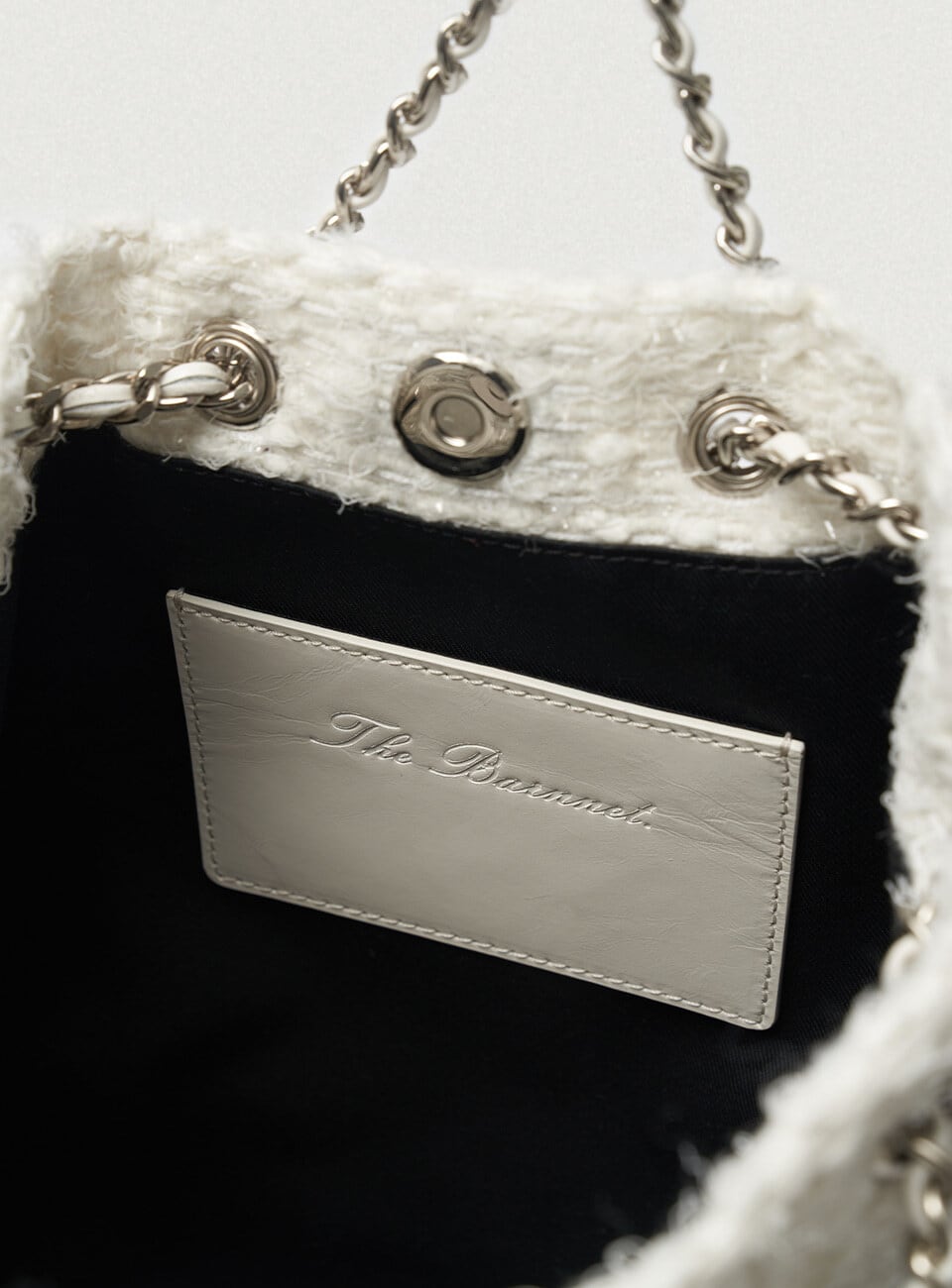 The Barnnet] Ivory Tweed Drawstring Chain Backpack 正規品 韓国