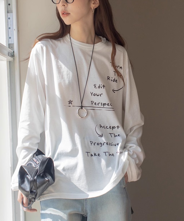 リネン混◆レタープリントシャツ【t-11220】