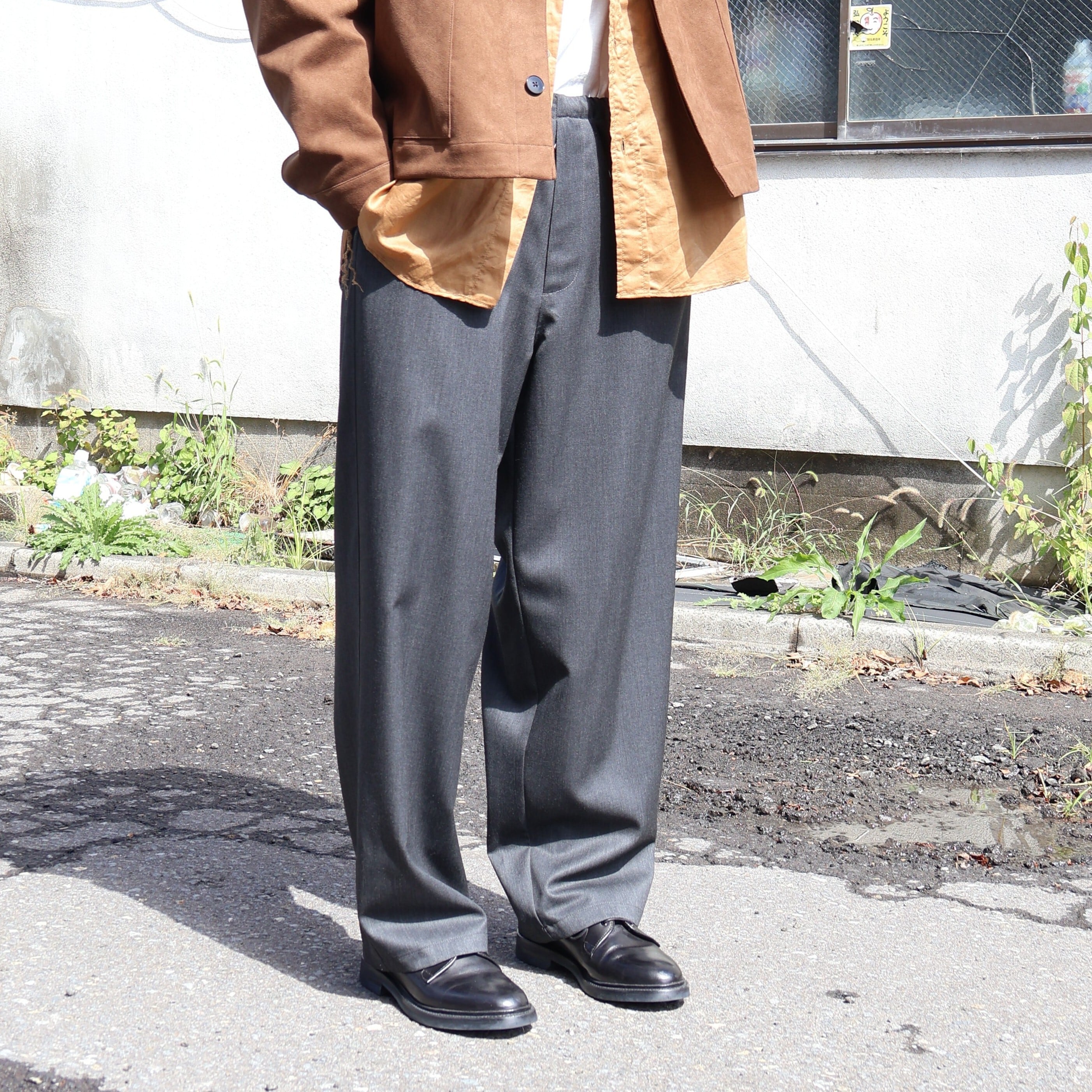awasa "wool gabardine over pants(Gray)"