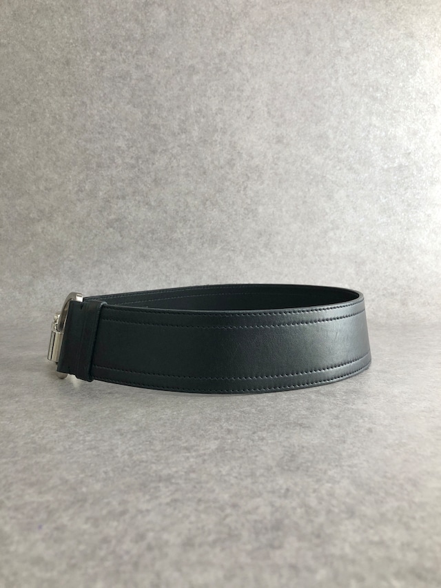 PRADA プラダ ベルト ブラック ロゴ レザー メタルバックル vintage ヴィンテージ オールド mverzc