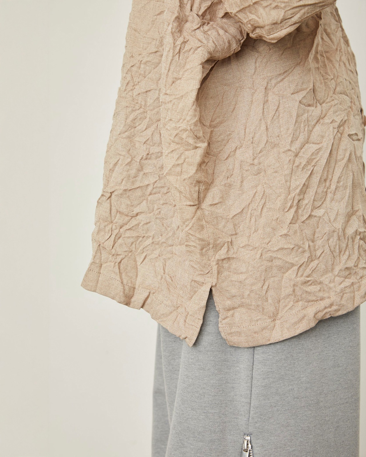 I'm here - UNFORM : OPEN COLLAR SHIRTS / L.BEIGE