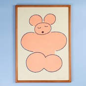 < しまむらひかり > リソグラフ作品（額付き）「くまのぬいぐるみ」